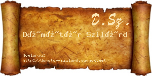 Dömötör Szilárd névjegykártya